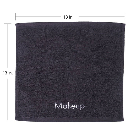 Cotton Makeup Washcloth 13x13 Black - Pack Of 6 (MAKEUP-13X13)