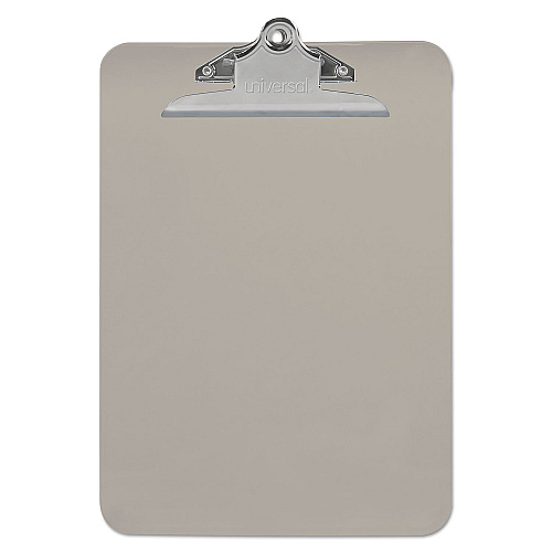 Universal Plastic Clipboard with High Capacity Clip, 1.25" Clip Capacity, Holds 8.5 x 11 Sheets, Translucent Black (UNV40306)