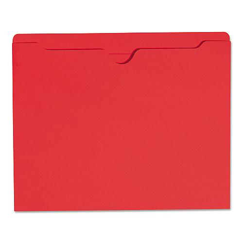 Smead Colored File Jackets with Reinforced Double-Ply Tab, Straight Tab, Letter Size, Red, 100/Box (75509)