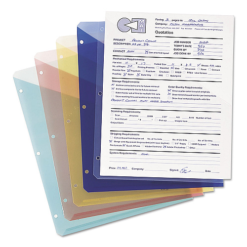 Smead Organized Up Poly Slash Jackets, 2-Sections, Letter Size, Assorted Colors, 5/Pack (89505)