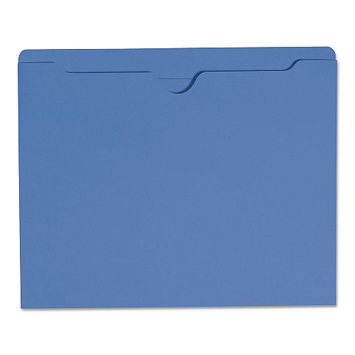 Smead Colored File Jackets with Reinforced Double-Ply Tab, Straight Tab, Letter Size, Blue, 100/Box (75502)