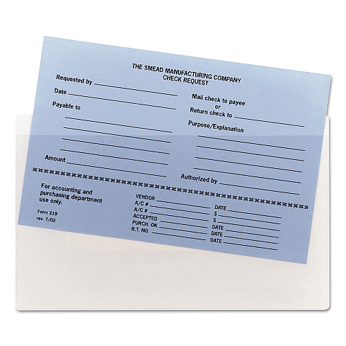 Smead Self-Adhesive Poly Pockets, Top Load, 9 x 5.56, Clear, 100/Box (68185)