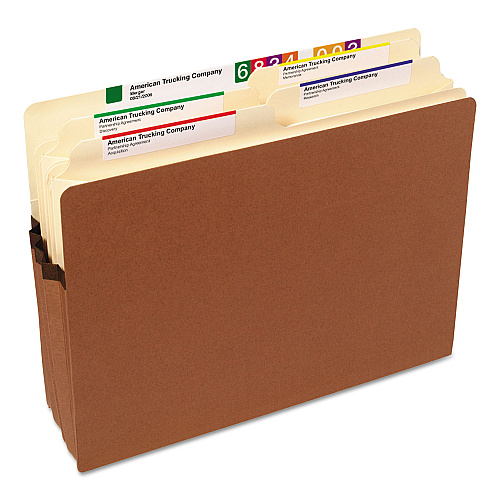 Smead Redrope Drop Front File Pockets, 3.5" Expansion, Letter Size, Redrope, 25/Box (73224)
