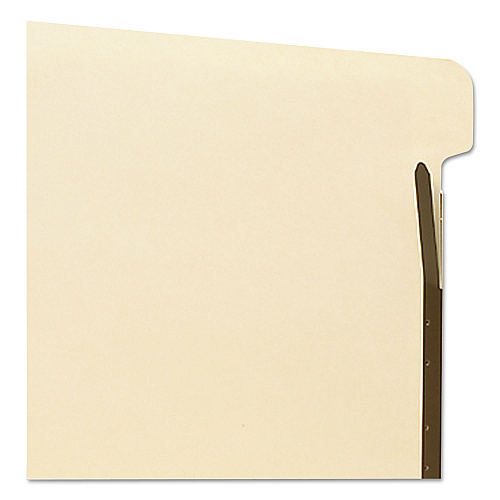 Smead Self-Adhesive Folder Dividers with Twin-Prong Fasteners for Top/End Tab Folders, 1 Fastener, Letter Size, Manila, 25/Pack (68025)