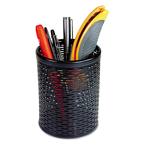 Artistic Urban Collection Punched Metal Pencil Cup, 3.5" Diameter x 4.5"h, Black (ART20005)