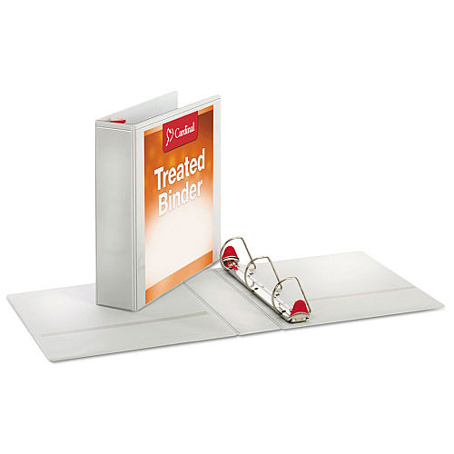 Cardinal Treated ClearVue Locking Slant-D Ring Binder, 3 Rings, 2" Capacity, 11 x 8.5, White (32120)
