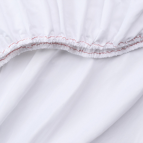 Host & Home Microfiber Fitted Sheets Full - White W/ Red Hem - Pack Of 6 (P-MFS-548012)