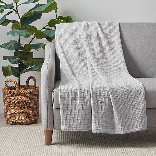 Host & Home Cotton Throw Blanket 50x70 Light Gray - 1 Each (P-THCOT-5070-LG)