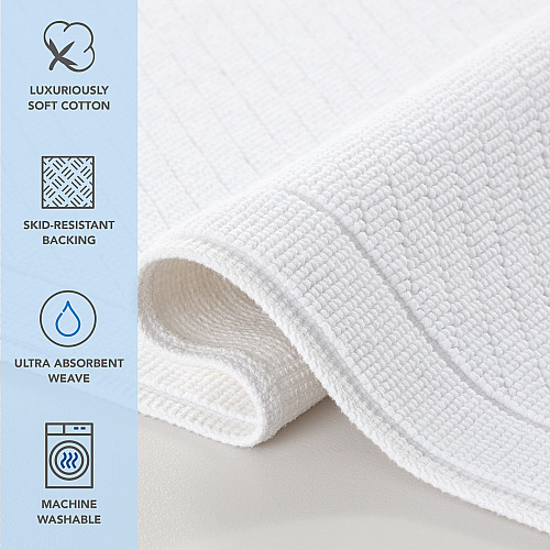 Host & Home Cotton Bath Mat 20x60 White - Case Of 4 (HH-BM-2060-WH)