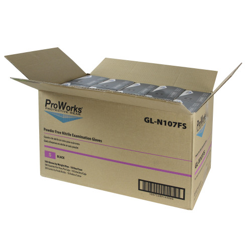 Safety Zone Nitrile Powder Free 7 Mil Exam Gloves - Black, Sm - Box Of 100 (GL-N107FS)