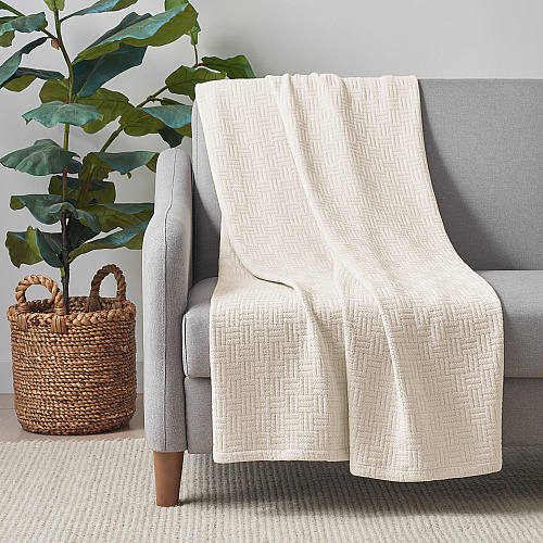 Host & Home Cotton Throw Blanket 50x70 Beige - 1 Each (P-THCOT-5070-BG)
