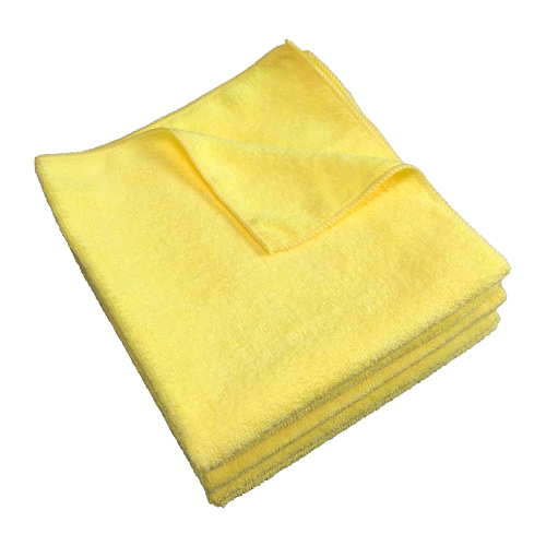 Microfiber Cloths 12x12 300 Gsm Half-fold Yellow, Pack Of 12 (MFC3001212YE)