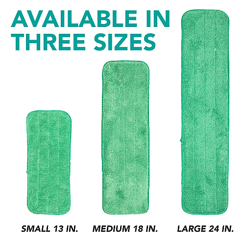 Microfiber Flat Wet Mop - 18", Green - Pack Of 12 (M830018G)
