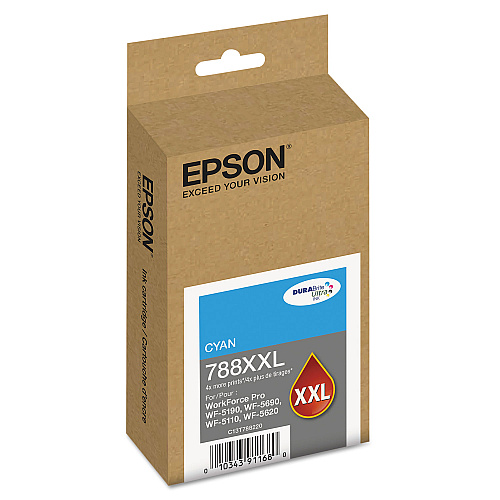 Epson T788XXL220 (788XXL) DURABrite Ultra XL PRO High-Yield Ink, Cyan