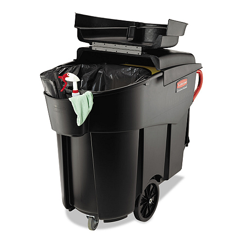 Rubbermaid Commercial Mega BRUTE Mobile Container, 120 gal, Plastic, Black (9W73BLA)