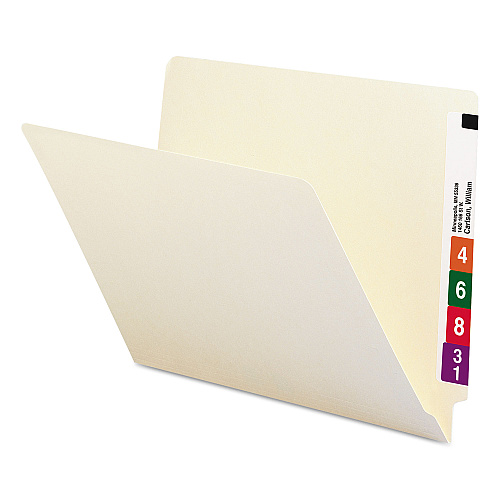 Smead Heavyweight Manila End Tab Folders, 9.5" High Front, Straight 1-Ply Tabs, Letter Size, 0.75" Expansion, Manila, 100/Box (24100)