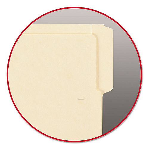 Smead Heavyweight Manila End Tab Folders, 9" High Front, 1/3-Cut Tabs: Assorted, Letter, 0.75" Expansion, Manila, 100/Box (24134)