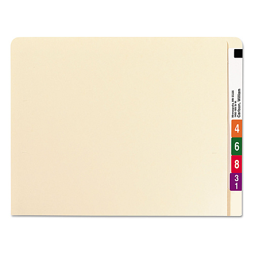 Smead Extended End Tab Manila Folders, Straight Tabs, Letter Size, 0.75" Expansion, Manila, 100/Box (24250)
