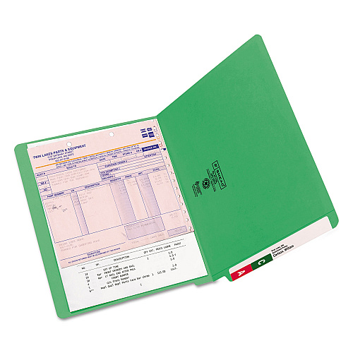 Smead Shelf-Master Reinforced End Tab Colored Folders, Straight Tabs, Letter Size, 0.75" Expansion, Green, 100/Box (25110)