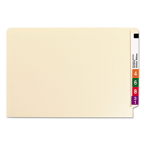 Smead Heavyweight Manila End Tab Folders, 9.5" High Front, Straight Tabs, Legal Size, 0.75" Expansion, Manila, 100/Box (27100)