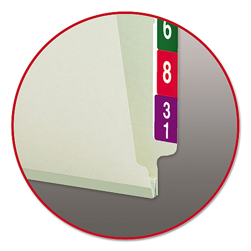 Smead End Tab Pressboard Classification Folders, Two SafeSHIELD Coated Fasteners, 1" Expansion, Letter Size, Gray-Green, 25/Box (34705)