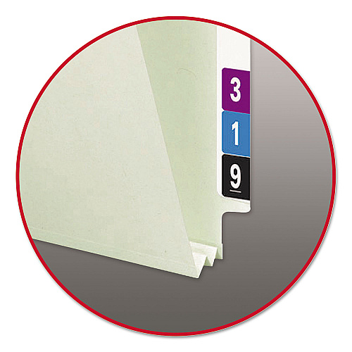 Smead End Tab Pressboard Classification Folders, Two SafeSHIELD Coated Fasteners, 2" Expansion, Legal Size, Gray-Green, 25/Box (37715)