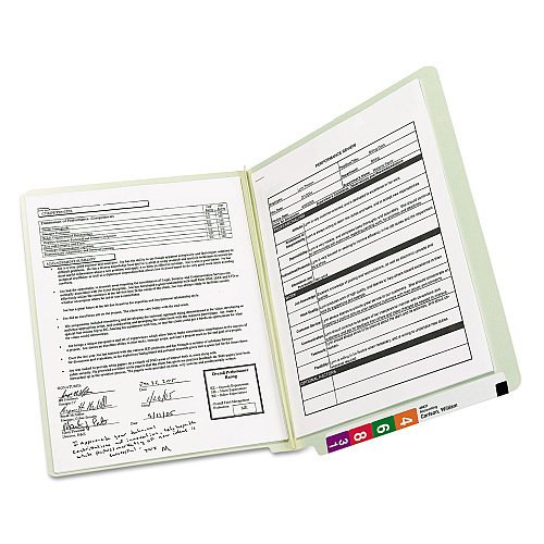 Smead Extra-Heavy Recycled Pressboard End Tab Folders, Straight Tabs, Letter Size, 2" Expansion, Gray-Green, 25/Box (26210)