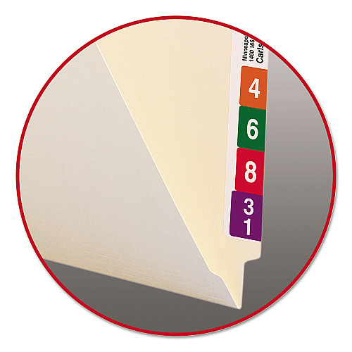 Smead Heavyweight Manila End Tab Folders, 9.5" High Front, Straight Tabs, Legal Size, 0.75" Expansion, Manila, 100/Box (27100)