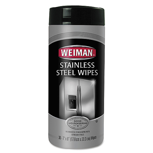 WEIMAN Stainless Steel Wipes, 1-Ply, 7 x 8, White, 30/Canister, 4 Canisters/Carton (92CT)