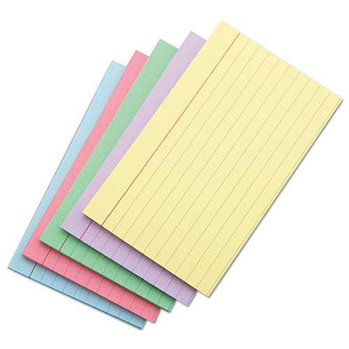 Universal Index Cards, Ruled, 4 x 6, Assorted, 100/Pack (UNV47236)