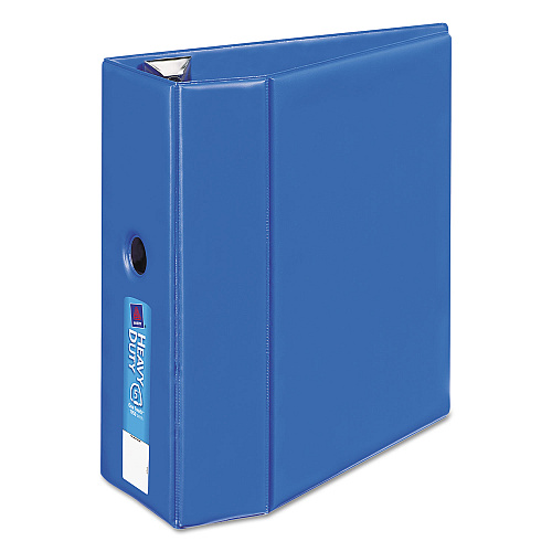 Avery Heavy-Duty Non-View Binder with DuraHinge, Locking One Touch EZD Rings and Thumb Notch, 3 Rings, 5" Capacity, 11 x 8.5, Blue (79886)