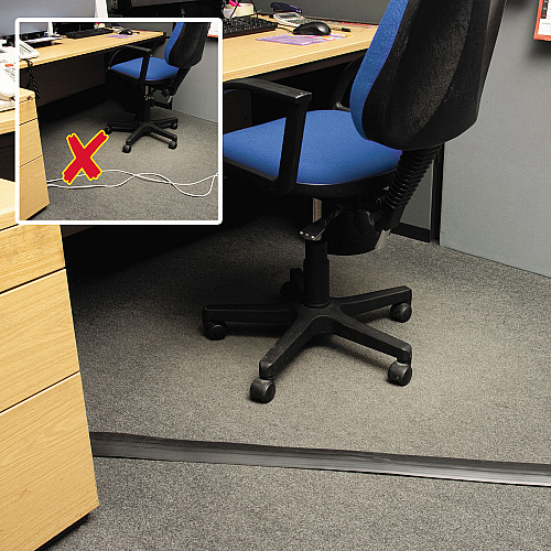 D-Line Light Duty Floor Cable Cover, 72" x 2.5" x 0.5", Black (CC1)
