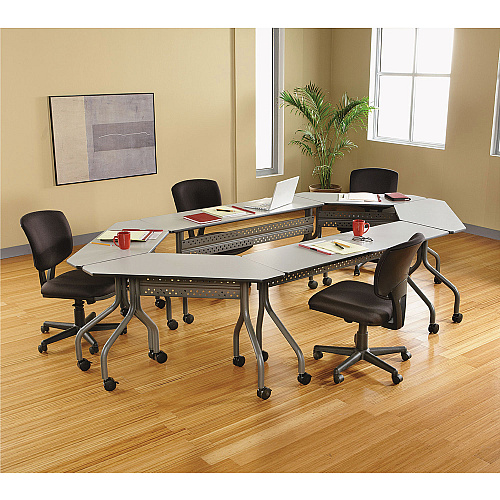 Iceberg OfficeWorks Mobile Training Table, Rectangular, 60" x 18" x 29", Gray/Charcoal (68057)