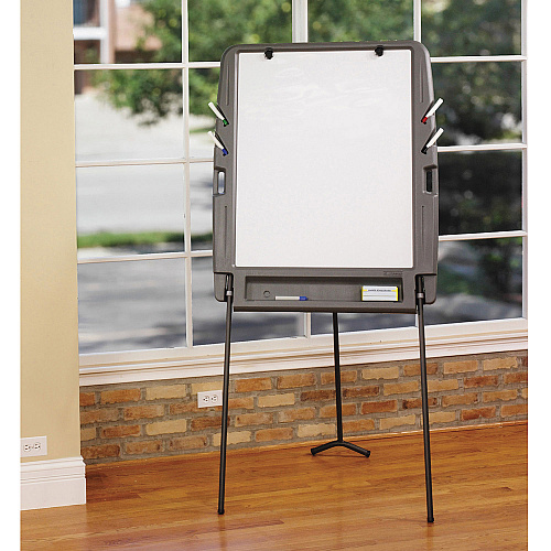 Iceberg Ingenuity Portable Flipchart Easel with Dry Erase Surface, 35 x 30, 73" Tall Easel, Charcoal Polyethylene Frame (30227)
