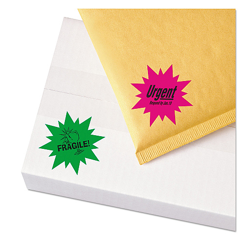 Avery High-Visibility ID Labels, Laser Printers, 2.25" dia, Assorted, 12/Sheet, 15 Sheets/Pack (5995)
