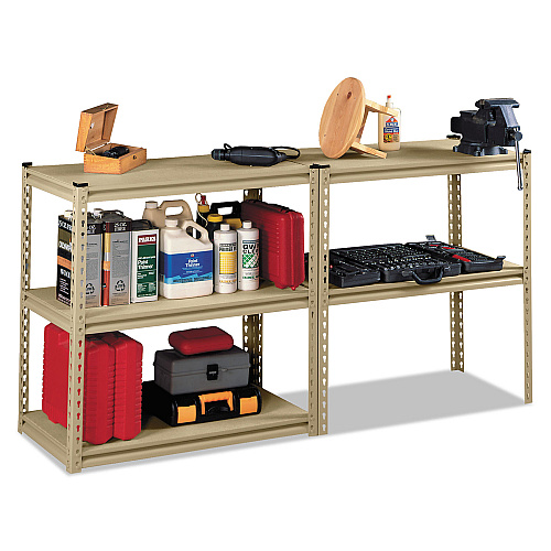 Tennsco Stur-D-Stor Shelving, Five-Shelf, 36.5w x 18.5d x 72h, Sand (LSS361872)