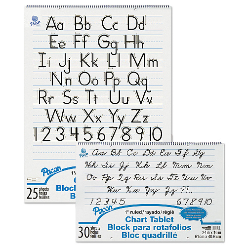 Pacon Chart Tablets, Presentation Format (1.5" Rule), 24 x 32, White, 25 Sheets (74710)