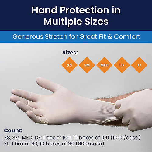 Vitex Synthetic Vinyl Powder Free 4 Mil Exam Gloves Beige Med, Case Of 1000 (VTX995)