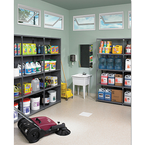 Tennsco Closed Commercial Steel Shelving, Five-Shelf, 36w x 24d x 75h, Medium Gray (ESPC2436MGY)