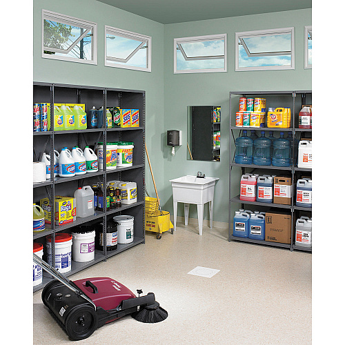 Tennsco Closed Commercial Steel Shelving, Six-Shelf, 36w x 12d x 75h, Medium Gray (ESPC61236MGY)