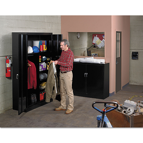 Tennsco Jumbo Combination Steel Storage Cabinet, 48w x 24d x 78h, Light Gray (J2478SUCLGY)