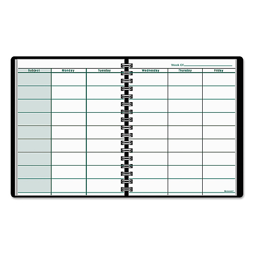 AT-A-GLANCE Undated Teacher's Planner, Weekly, 9 Classes, Black Cover, 10.88 x 8.25 Sheets, 12-Month (July to June) (8015505)