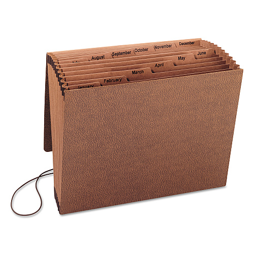 Smead TUFF Expanding Wallet, 12 Sections, Elastic Cord Closure, 1/6-Cut Tabs, Letter Size, Redrope (70388)