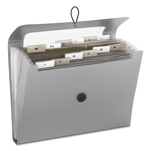 Smead Step Index Organizer, 12 Sections, Cord/Hook Closure, 1/6-Cut Tabs, Letter Size, Silver (70903)