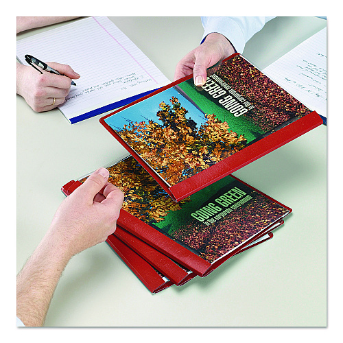 Smead Poly Report Cover, Tang Clip, Letter, 1/2" Capacity, Clear/Red, 25/Box (87461)