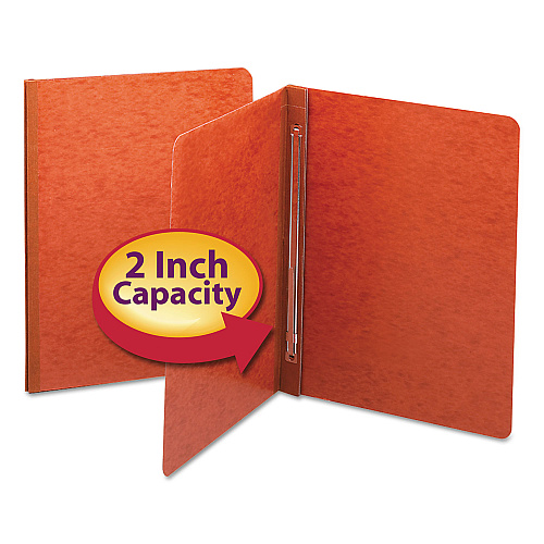 Smead Prong Fastener Premium Pressboard Report Cover, Two-Piece Prong Fastener, 3" Capacity, 8.5 x 11, Red/Red (81752)