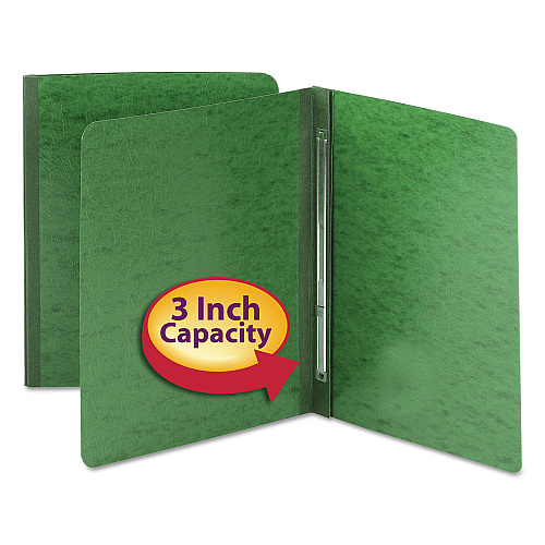Smead Prong Fastener Premium Pressboard Report Cover, Two-Piece Prong Fastener, 3" Capacity, 8.5 x 11, Green/Green (81452)