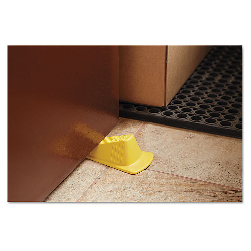 Master Caster Giant Foot Doorstop, No-Slip Rubber Wedge, 3.5w x 6.75d x 2h, Safety Yellow (00966)