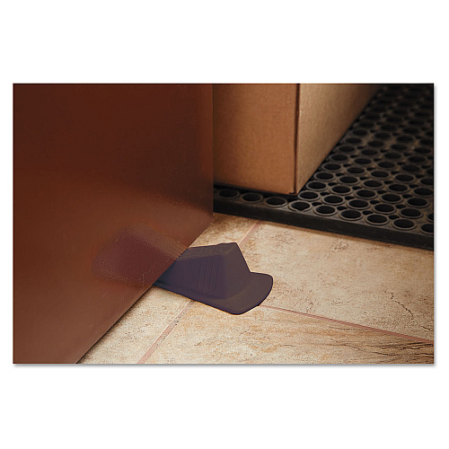 Master Caster Giant Foot Doorstop, No-Slip Rubber Wedge, 3.5w x 6.75d x 2h, Brown (00964)