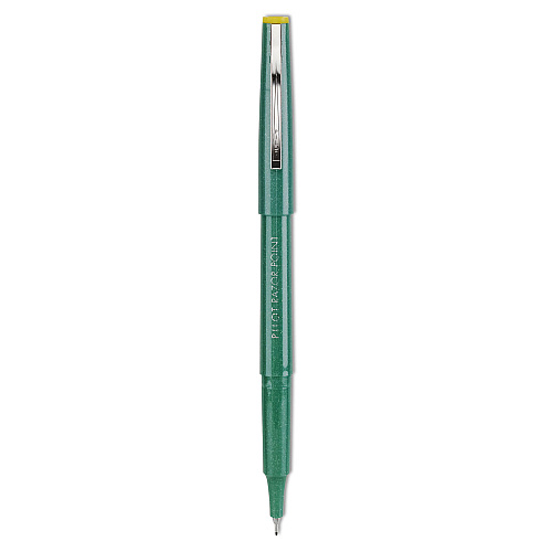 Pilot Razor Point Fine Line Porous Point Pen, Stick, Extra-Fine 0.3 mm, Green Ink, Green Barrel, Dozen (11010)